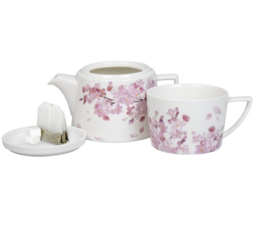 Набор "Чай для меня" - Цветущая вишня чайник заварочный + кружка + подставка Koenitz