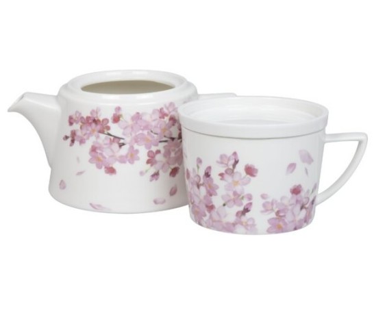 Набор "Чай для меня" - Цветущая вишня чайник заварочный + кружка + подставка Koenitz