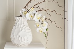 Ваза для цветов, 30,5 см, декоративная, фарфор P, белая, матовая, Текстура, Bridgit, Home &amp; Style