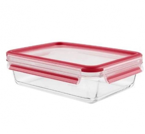 Контейнер прямоугольный, 1,3 л. CLIP&CLOSE GLASS Emsa