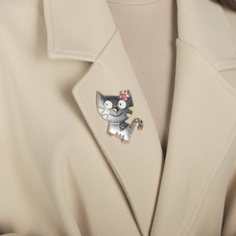 Брошь Весёлый кот XZ0867.9 R/G Shadore