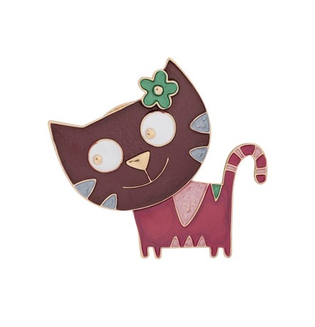 Брошь Весёлый кот XZ0867.9 R/G Shadore