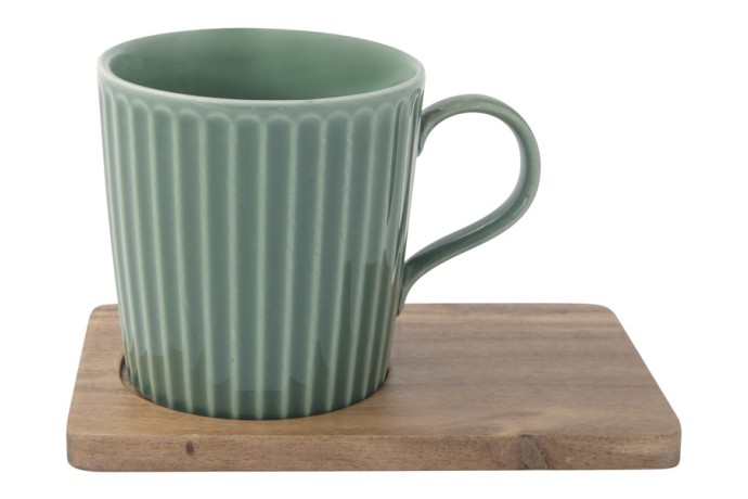 Набор из 2-х кружек Время отдыха, зелёная и светло-серая, 0,38 л. Easy Life