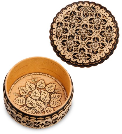 BST-409 Шкатулка прорезная (береста, прорезная)