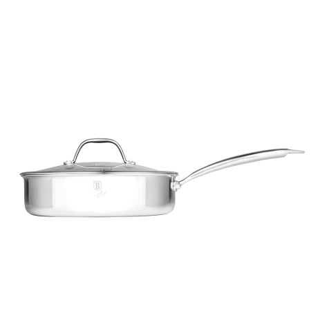 Сковорода глубокая с крышкой, 24 см, Eternal , серебристый-черный, Berlinger Haus