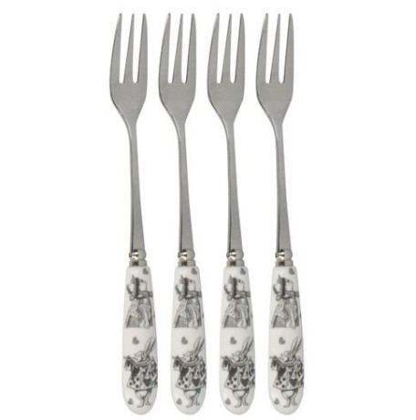 Набор из 4 десертных вилок Алиса в Стране чудес V&A, 15,5 см. Kitchen Craft
