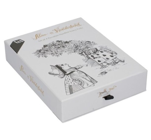 Набор из 4 десертных вилок Алиса в Стране чудес V&A, 15,5 см. Kitchen Craft