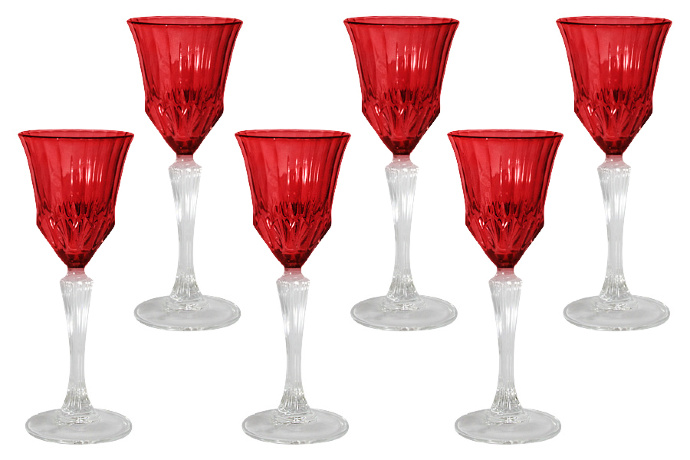 Набор рюмок для ликера Адажио красная, 75 мл. 6 шт. Same Decorazione