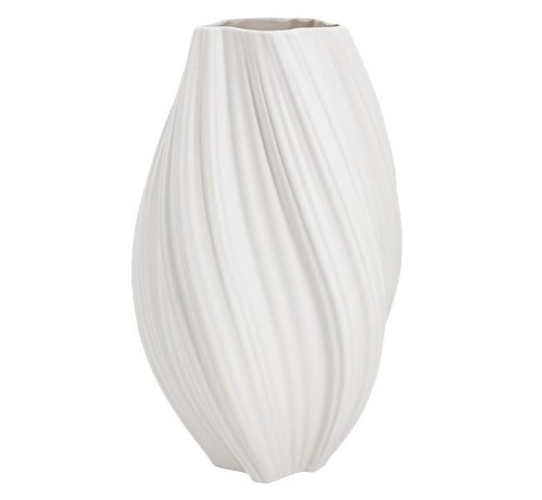 Ваза для цветов, 34 см, декоративная, фарфор P, белая, матовая, Волны, Ariel, Home & Style