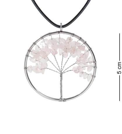 NP-02/5 Кулон с камнями "Розовый кварц"