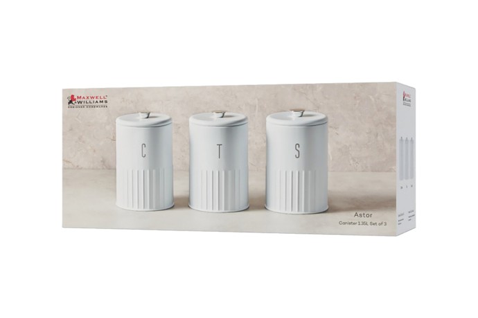 Набор банок для сыпучих продуктов Astor, белые, 1,45 л. 3 шт. Maxwell & Williams