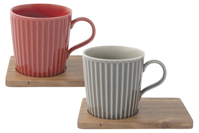 Набор из 2-х кружек Время отдыха, красная и серая, 0,38 л. Easy Life