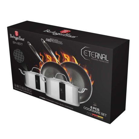Набор посуды 6 предметов, серебристый-черный, Eternal Berlinger Haus