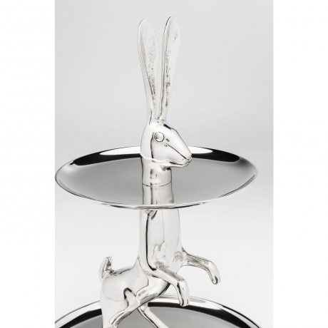 Этажерка декоративная Bunny, коллекция "Банни" 34*44*34, Алюминий, Серебряный