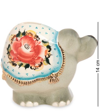 ГЛ- 666/2 Фигурка "Слон" цв. Золото (Гжельский фарфор)