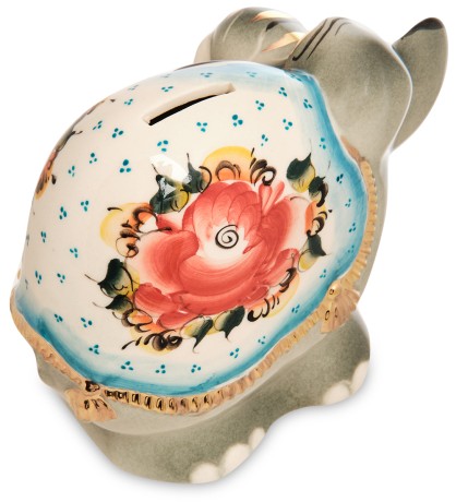 ГЛ- 666/2 Фигурка "Слон" цв. Золото (Гжельский фарфор)