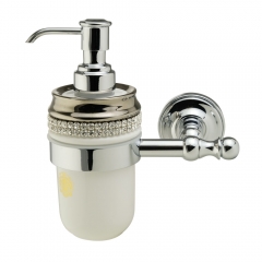 Дозатор настенный (без держателя), Migliore Dubai, керамика, декор платина, swarovski