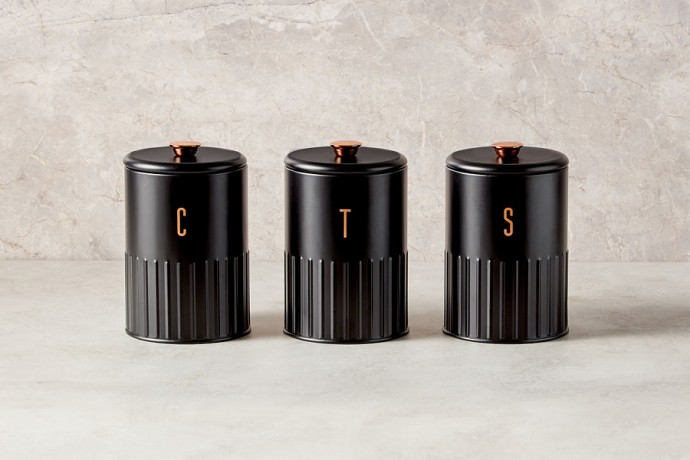 Набор банок для сыпучих продуктов Astor, чёрные, 1,45 л. 3 шт. Maxwell & Williams