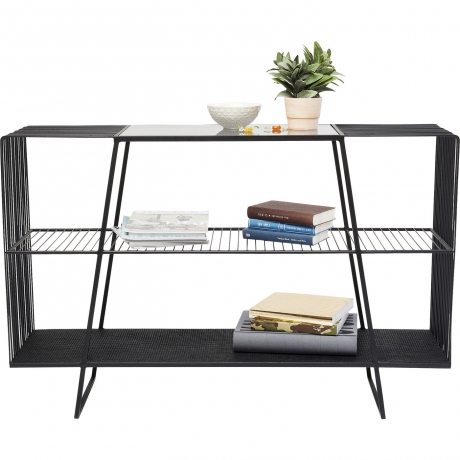 Стеллаж Mesh, коллекция "Сетка" 120*78*32, Сталь, Стекло, Черный