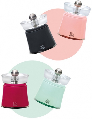 Набор: Мельницы для соли и перца Bali, 8 см. цвет :салатовый и розовый, Peugeot