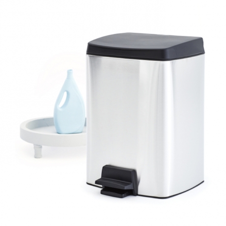 Прямоугольный мусорный бак (10л), Матовая сталь Brabantia