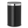 Мусорный бак Touch Bin New (40 л), Черный матовый, крышка стальная матовая Brabantia