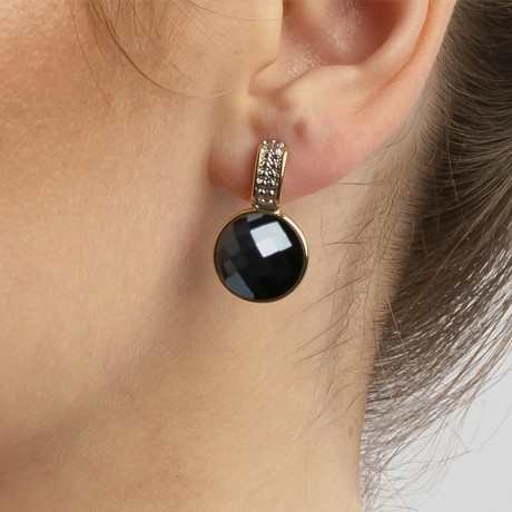 Серьги pearl black agate A3091.4 BW/G Possebon