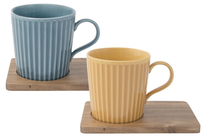 Набор из 2-х кружек Время отдыха, синяя и жёлтая, 0,38 л. Easy Life