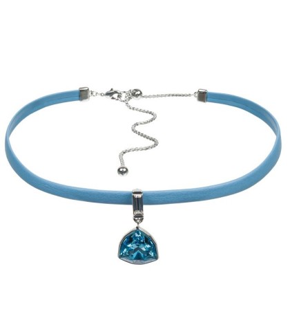 Колье Aquamarine / Sky Blue Leather Fiore Luna