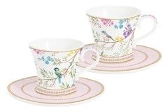 Набор чашек с блюдцами Пение птиц, 0,08 л, 2 шт. Easy Life