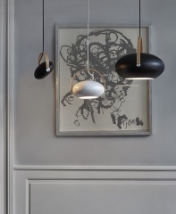 Светильник подвесной D.C, O26, черный/дуб, Halo Design