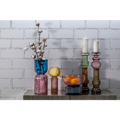 Ваза Marvel, 17х40х17 см. Стекло, Синий, Фиолетовый