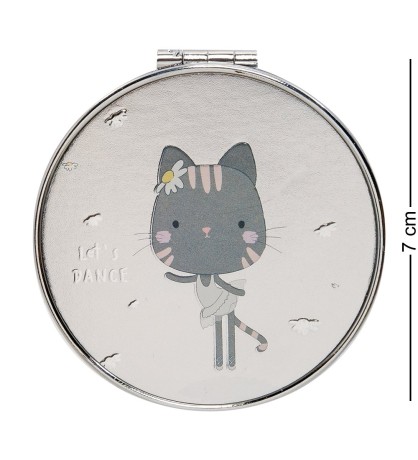 WW-124/1 Зеркало метал круглое "Милый котенок"