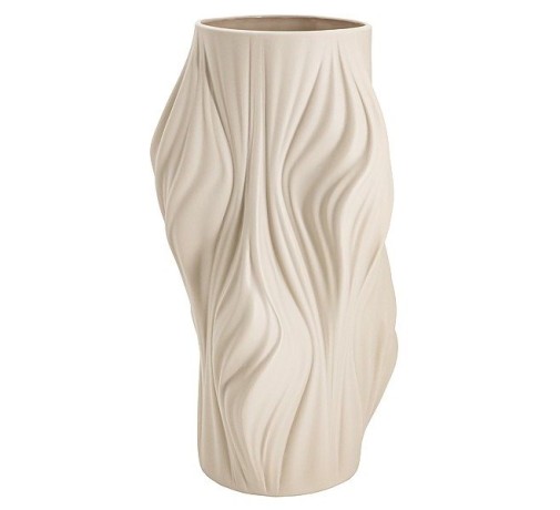 Ваза для цветов, 35,5 см, декоративная, фарфор P, серо-бежевая, матовая, Волны, Edit, Home & Style