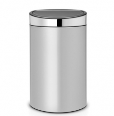 Мусорный бак Touch Bin New (40 л), Серый металлик, крышка стальная полированная Brabantia