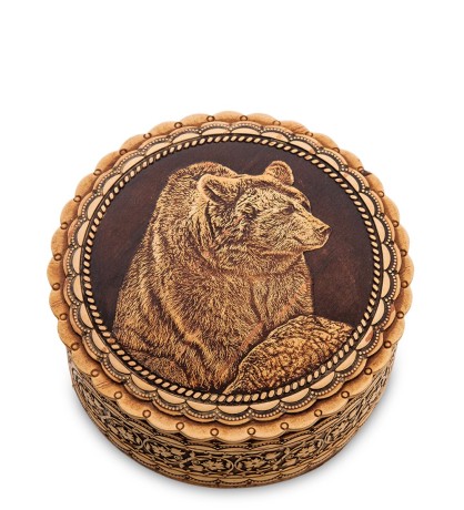 BST-400/ 8 Шкатулка "Медведь" (береста)