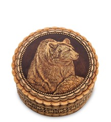 BST-400/ 8 Шкатулка &quot;Медведь&quot; (береста)
