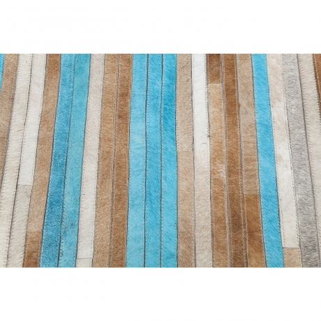 Ковер Stripes Aqua, коллекция "Морские полоски" 170*1*240, Шерсть, Воловья кожа, Мультиколор