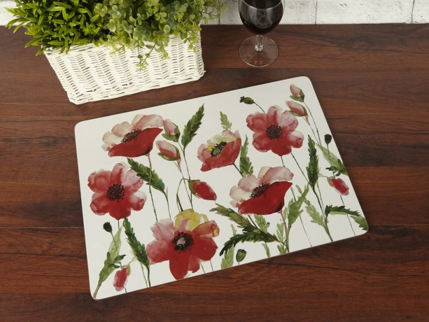 Набор 4 подставки Watercolour Poppy, 40x29 см. Creative Tops