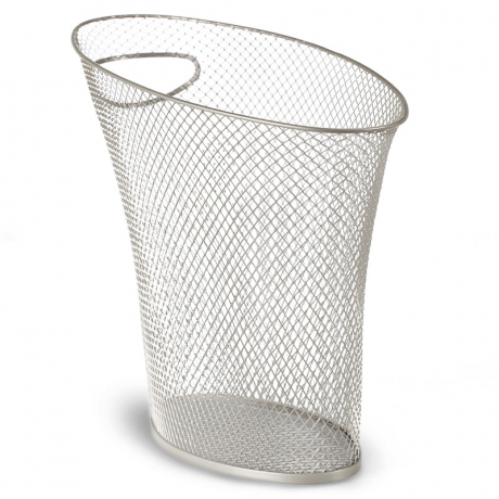 Контейнер мусорный Skinny серебристая сетка, Umbra
