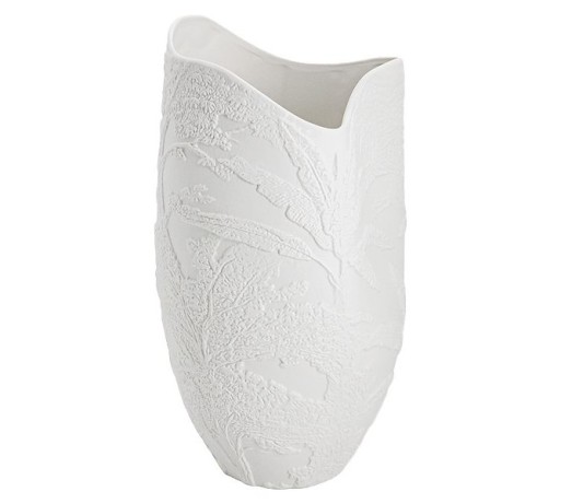 Ваза для цветов, 36 см, декоративная, фарфор P, белая, матовая, Пальмы, Manila, Home & Style