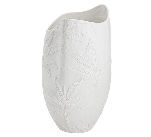 Ваза для цветов, 36 см, декоративная, фарфор P, белая, матовая, Пальмы, Manila, Home & Style