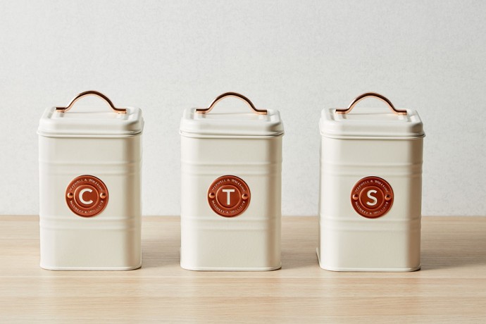 Набор банок для сыпучих продуктов Grandham, кремовые, 1,45 л. 3 шт. Maxwell & Williams