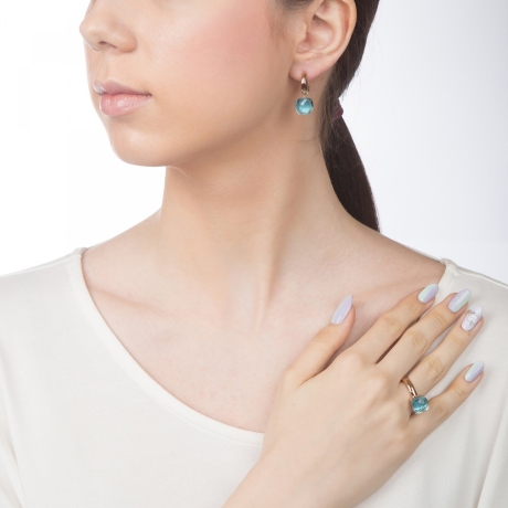 Кольцо Firenze aqua 18 мм. 610082 BL/RG Qudo