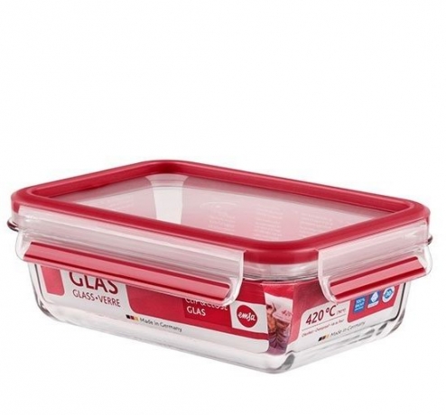 Контейнер прямоугольный, 0,7 л. CLIP&CLOSE GLASS Emsa