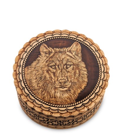 BST-400/ 7 Шкатулка "Волк" (береста)