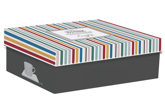 Набор из 2-х чашек для чая Время отдыха, зелёная и светло-серая, 0,25 л. Easy Life