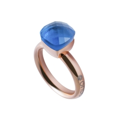 Кольцо Firenze sapphire 18.5 мм. 611726 BL/RG Qudo
