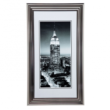 Постер в рамке NY Skyline, коллекция "Небоскреб Нью-Йорка", в ассортименте 65*115*3, Полиуретан, Стекло, Бумага, Черный