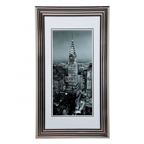 Постер в рамке NY Skyline, коллекция "Небоскреб Нью-Йорка", в ассортименте 65*115*3, Полиуретан, Стекло, Бумага, Черный